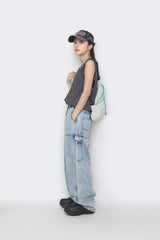 Knitwear oversized sleeveless T-shirt