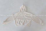 Fluffy fleece hooded zip-up jacket