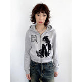 Black long-eared hat villain cardigan sweatshirt