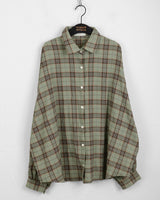 Uter Check Boxy Overfit Vintage Long Sleeve Shirt