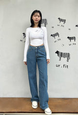 ミディアムブルークラシックデニムパンツ code 18308