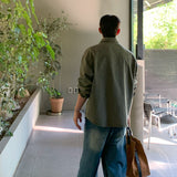 OVER FIT POCKET PATCH WORK SHIRT