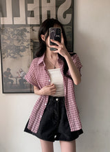 #Rico Check Roll Up Short Sleeve Shirt (3color)