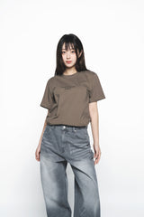 25SS ベーシックロゴウーマンショートスリーブTシャツ ココア