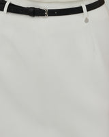 LOGO PLATE MIDI SKIRT [WHITE]