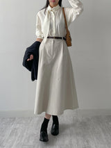 Edel Pintuck Flare Long Skirt