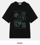 タイムビッグプリントオーバー半袖Tシャツ