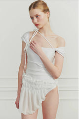 MEMORY WRAP SKIRT white