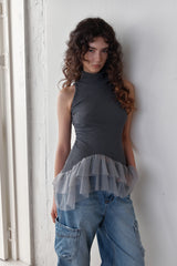 POSE TANK TOP - CHARCOAL