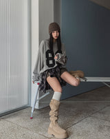 80ナンバリングプリントルーズフィットロングスリーブ