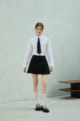 UNBALANCE SHIRRING SHIRT / WHITE