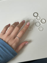 [10 set] acrylic bold layered ring set