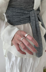 Matt simple silver ring 3SET