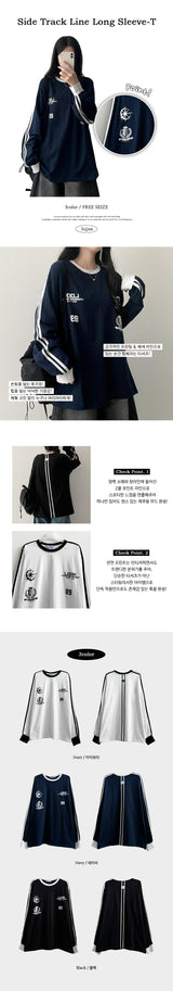 In-mi track line boxy fit long sleeve t-shirt