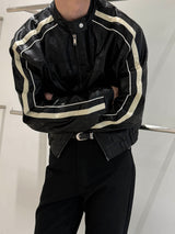 [CROP ITEM] バイカーラインレザージャケット