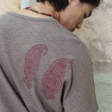 Boteh half T-shirts / Mud gray