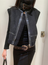 Ever Dumble High-Neck Two-Buckle Mustang Vest
