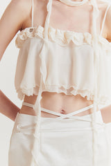 LILY SCARF TOP cream