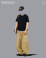 TT Layered Point Henry-neck Half T