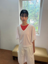 sheer v-neck tee