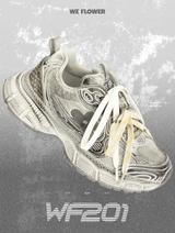 We Flower Vintage Distressed Height-Increasing, Dirty Shoes, Casual and Versatile, Dad Shoes.