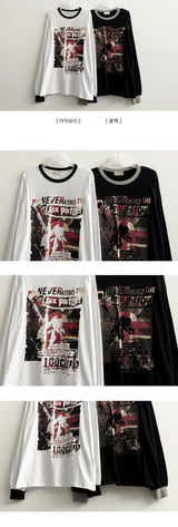 Krub Color Ribbed Cuffs Sweatshirt T-shirt
