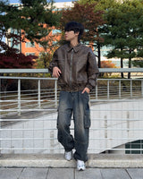 フェイドレザーパディング (Black)