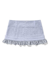 メッシュ スター ラッフル ミニスカート(BLUE)