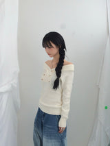button shawl collar knitwear