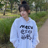 DOODLE MEOW HOODIE (LIGHT GRAY)