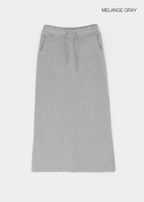 [B-BASIC] Mid-Sweat Low-Waist Elastic Long Skirt