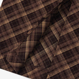 Slit Checked Long Skirt Brown
