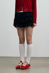 MINI HEART CANCAN SKIRT PANTS / BLACK