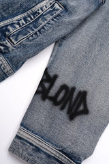 BBD Graffiti Metal Logo Denim Jacket (Smoke Blue)