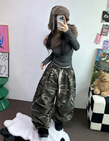 バルーンミリタリースウェットパラシュートピンタックパンツ 🩶💚🖤2カラー