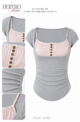 Claire Pink Layered Short Sleeve T-Shirt