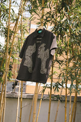 New Chinese-style applique embroidered button-down loose short-sleeved shirt