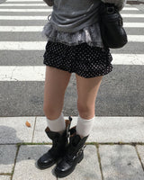 Ribbon dot cancan shorts