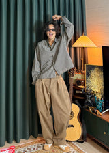 Layered Fall Cropped Check Shirt 3COLOR