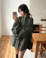Mauve Washed Short Fishtail Bomber Jacket