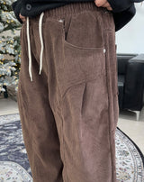 バエルピンタックコーデュロイバンディングパンツ