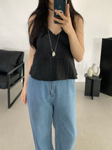 Derin Frill Bustier Sleeveless Blouse