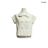 (2color) Kong Double-Breasted Cap Sleeve Jacket