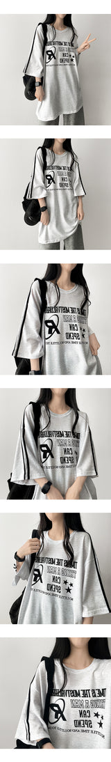 I-リングボクシーフィットトラックライン半袖Tシャツ
