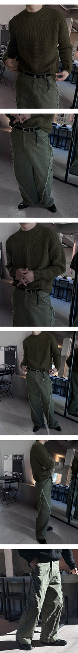 [Unisex] Low cutting wide pants(3color)