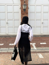 グレインスリットロングチームレイヤードノースリーブニットワンピース (3 colors)