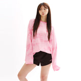 カラフルドリーム長袖Tシャツ_ピンク