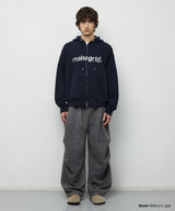 BASIC LOGO ZIP-UP HOODIE_NAVY