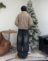 ディエットウォッシュ加工バルーンデニムパンツ