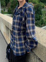 Authentic Hoodie Check Shirt 2C